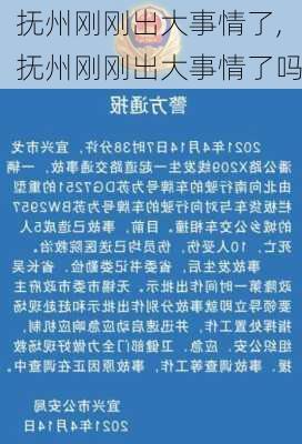 抚州刚刚出大事情了,抚州刚刚出大事情了吗