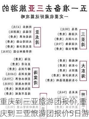 重庆到三亚旅游团报价,重庆到三亚旅游团报价5日游