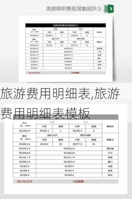 旅游费用明细表,旅游费用明细表模板