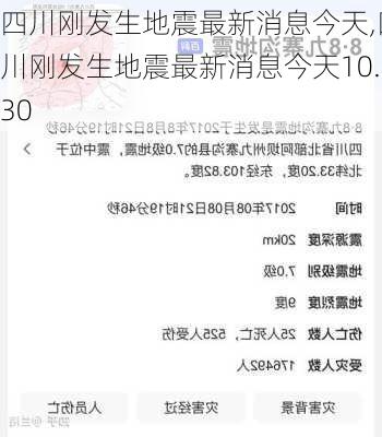 四川刚发生地震最新消息今天,四川刚发生地震最新消息今天10.30