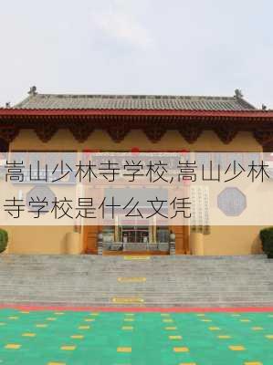 嵩山少林寺学校,嵩山少林寺学校是什么文凭