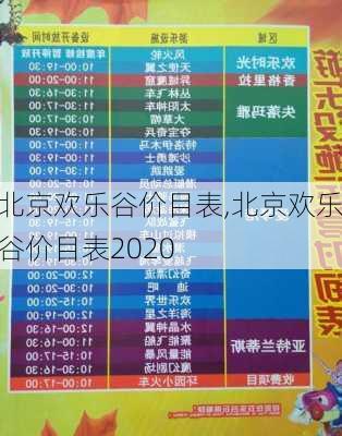 北京欢乐谷价目表,北京欢乐谷价目表2020