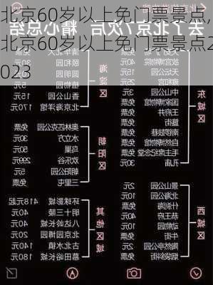 北京60岁以上免门票景点,北京60岁以上免门票景点2023