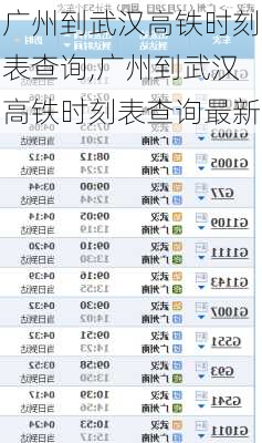 广州到武汉高铁时刻表查询,广州到武汉高铁时刻表查询最新