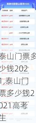 泰山门票多少钱2021,泰山门票多少钱2021高考生