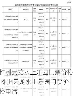 株洲云龙水上乐园门票价格,株洲云龙水上乐园门票价格电话