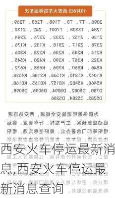 西安火车停运最新消息,西安火车停运最新消息查询