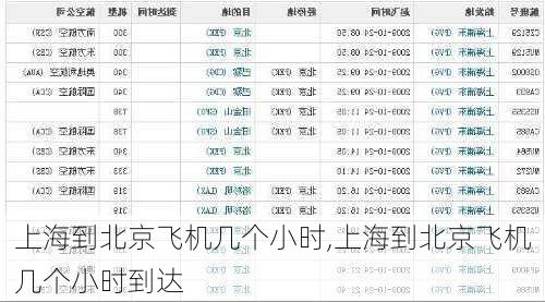 上海到北京飞机几个小时,上海到北京飞机几个小时到达