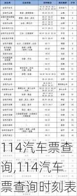 114汽车票查询,114汽车票查询时刻表