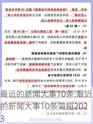 最近的新闻大事10条,最近的新闻大事10条简短2023