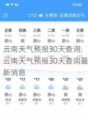 云南天气预报30天查询,云南天气预报30天查询最新消息