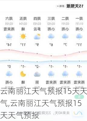 云南丽江天气预报15天天气,云南丽江天气预报15天天气预报