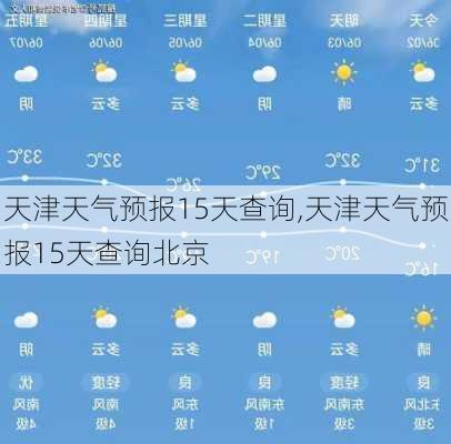 天津天气预报15天查询,天津天气预报15天查询北京