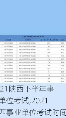 2021陕西下半年事业单位考试,2021陕西事业单位考试时间