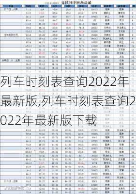 列车时刻表查询2022年最新版,列车时刻表查询2022年最新版下载