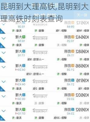 昆明到大理高铁,昆明到大理高铁时刻表查询