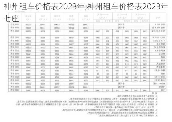 神州租车价格表2023年,神州租车价格表2023年七座