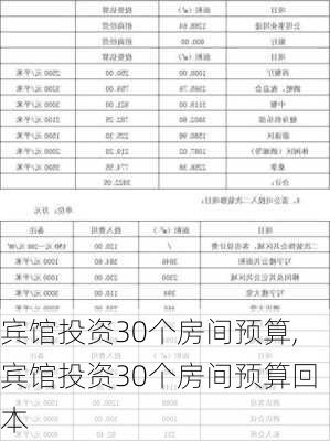 宾馆投资30个房间预算,宾馆投资30个房间预算回本