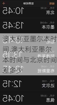 澳大利亚墨尔本时间,澳大利亚墨尔本时间与北京时间差多少