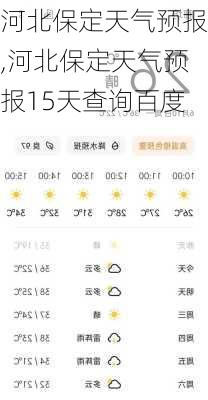 河北保定天气预报,河北保定天气预报15天查询百度