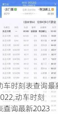 动车时刻表查询最新2022,动车时刻表查询最新2023