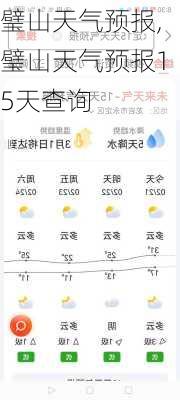 璧山天气预报,璧山天气预报15天查询