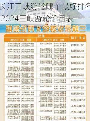 长江三峡游轮哪个最好排名,2024三峡游轮价目表